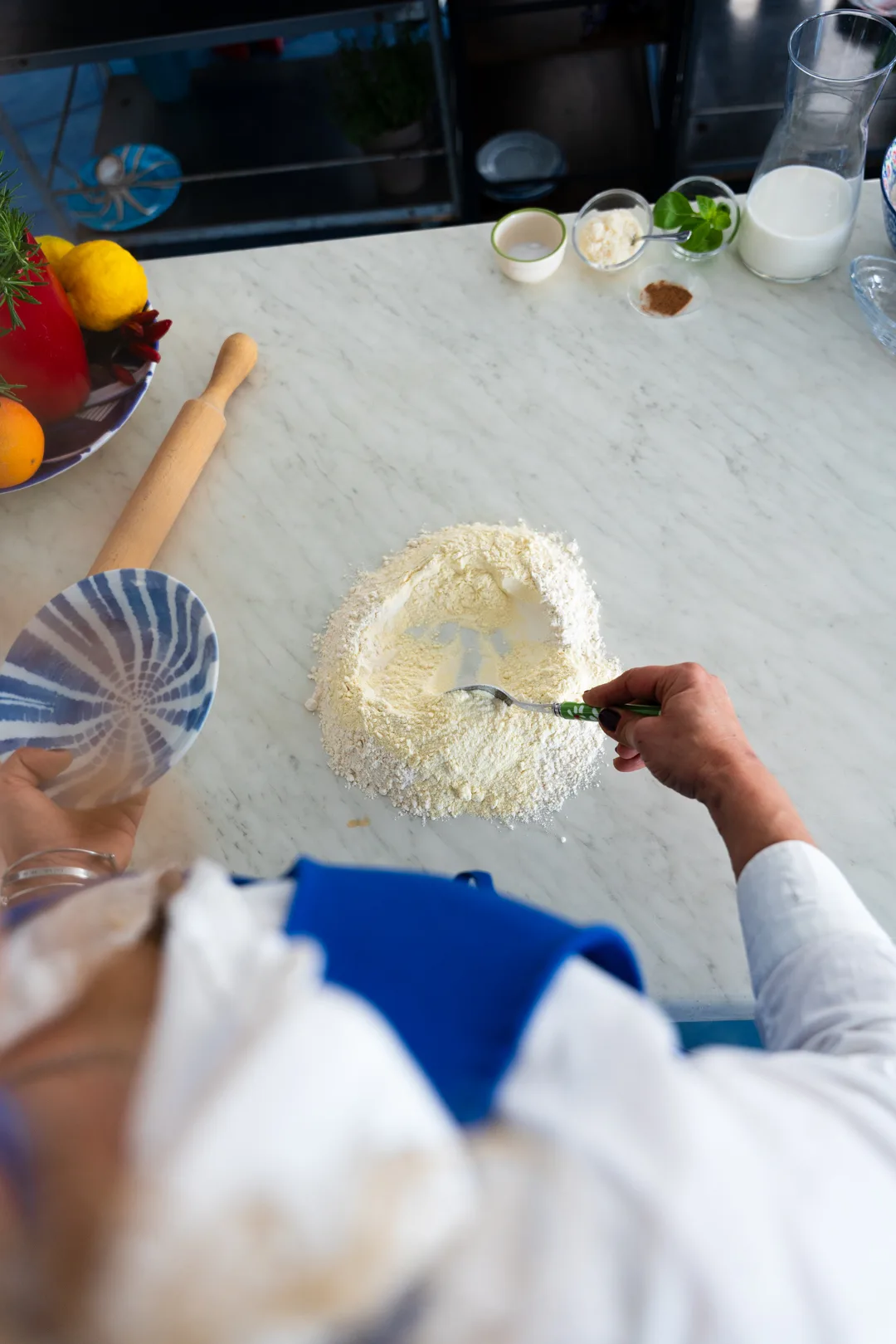 La classica fontana di farina per la pasta fresca